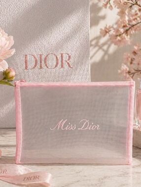 Dior Miss Dior English Pink Sheer Large Trousseau Bag